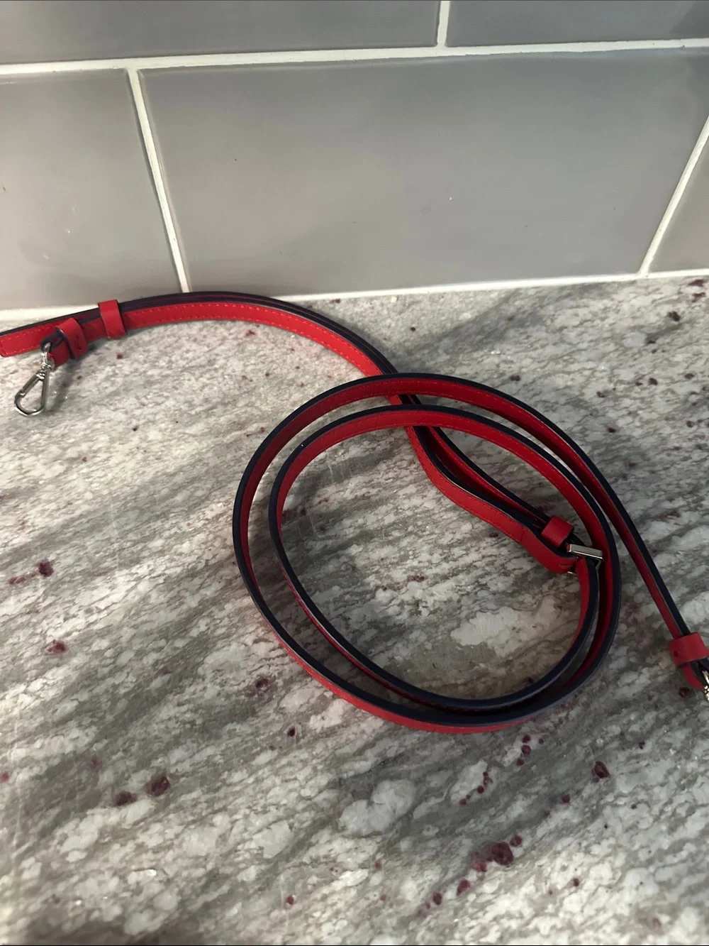 MCM Red Visetos Mini Crossbody Tote